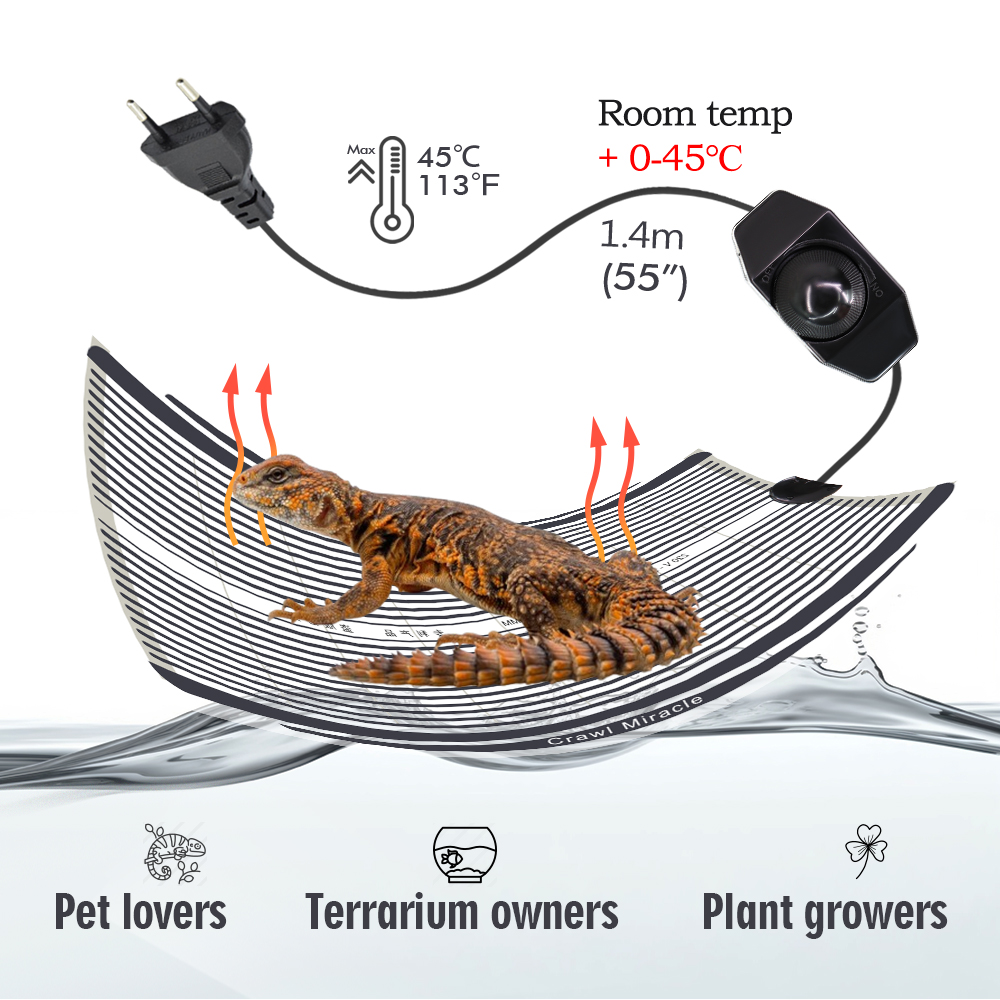 5W 15W 25W 35W Graphene Reptil - đánh giá và giá Seedling Heat Pad